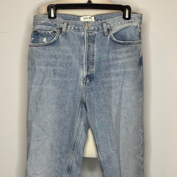 Agolde - Blue Buttonfly Jeans - Picture 2 of 4